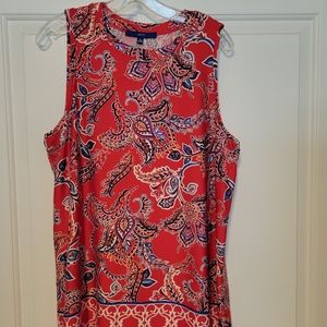 Apt 9 Red, White & Blue Paisley Top